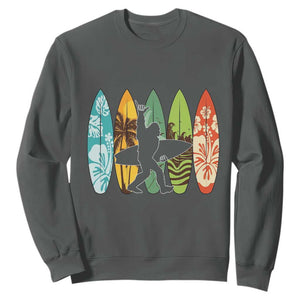 Funny Bigfoot Aloha Hawaiian Surfing Tropical Beach Surfer Sweatshirt TS14 Dark Heather Print Your Wear