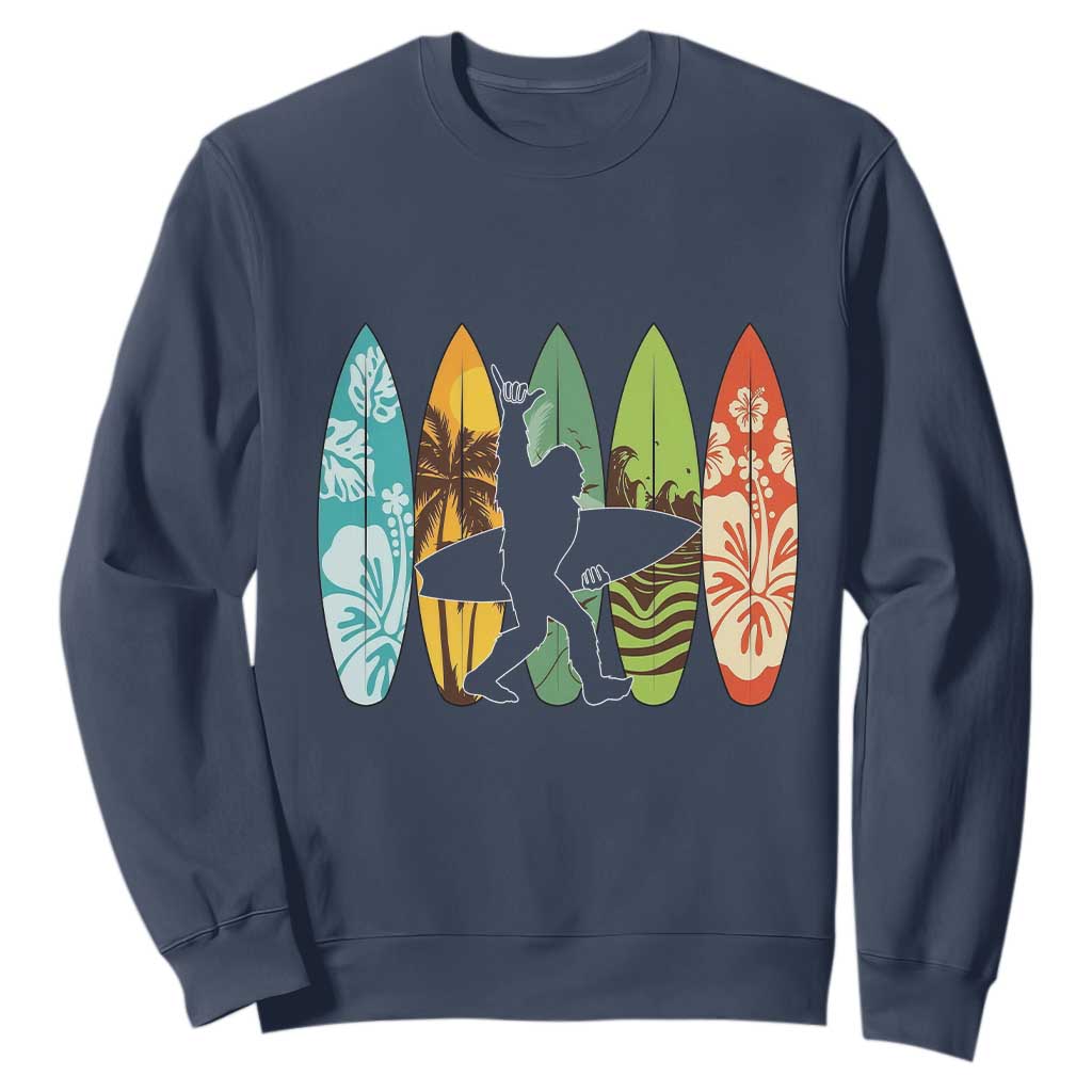 Funny Bigfoot Aloha Hawaiian Surfing Tropical Beach Surfer Sweatshirt TS14 Navy Print Your Wear
