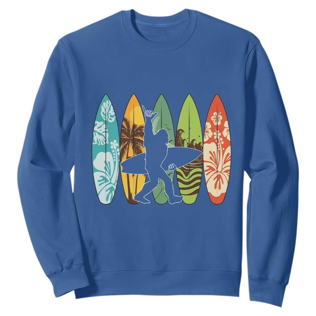 Funny Bigfoot Aloha Hawaiian Surfing Tropical Beach Surfer Sweatshirt TS14 Royal Blue Print Your Wear