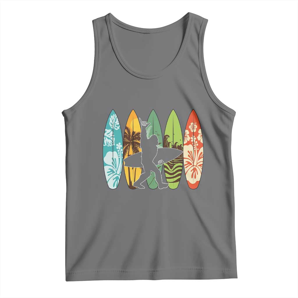 Funny Bigfoot Aloha Hawaiian Surfing Tropical Beach Surfer Tank Top TS14 Black Heather Print Your Wear