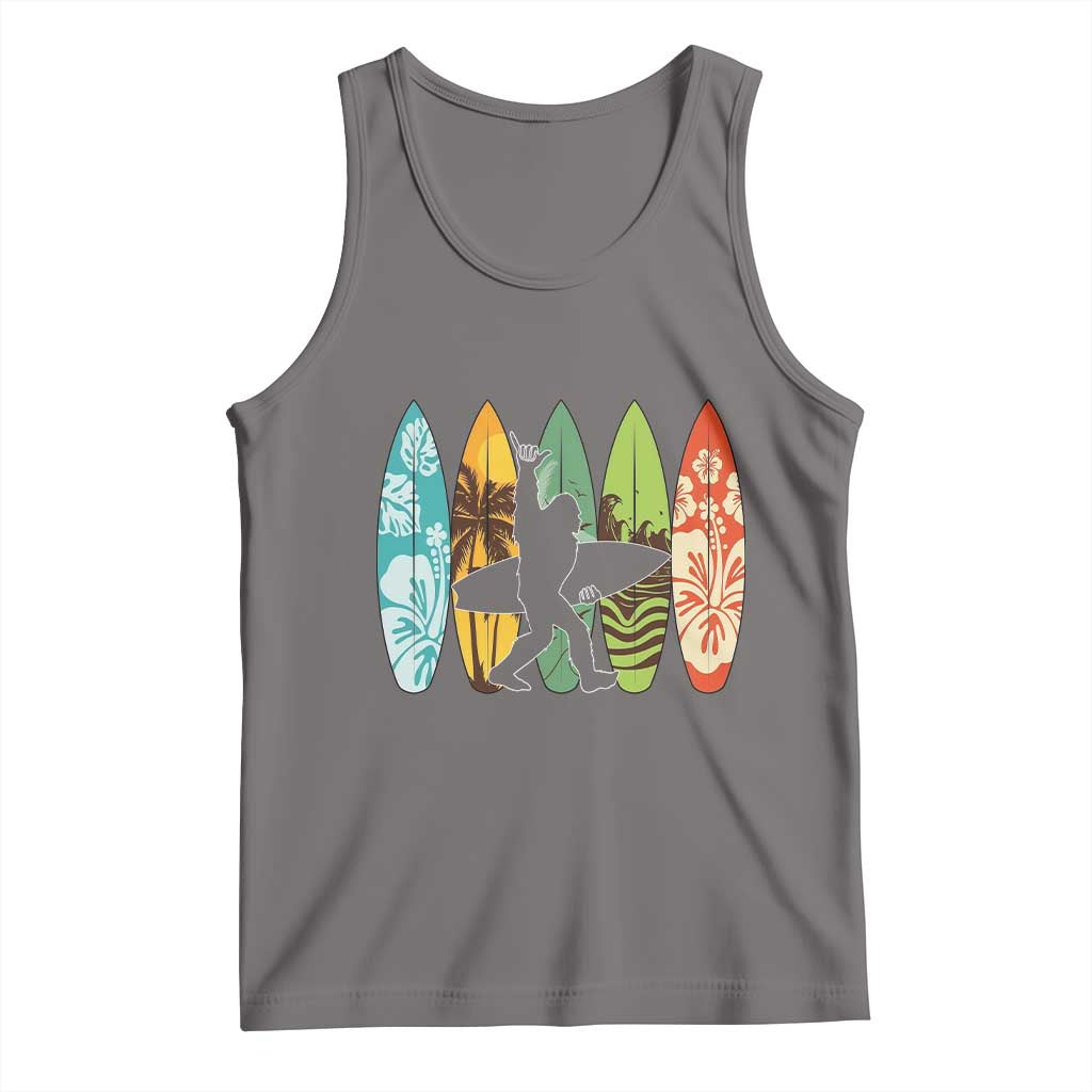 Funny Bigfoot Aloha Hawaiian Surfing Tropical Beach Surfer Tank Top TS14 Deep Heather Print Your Wear