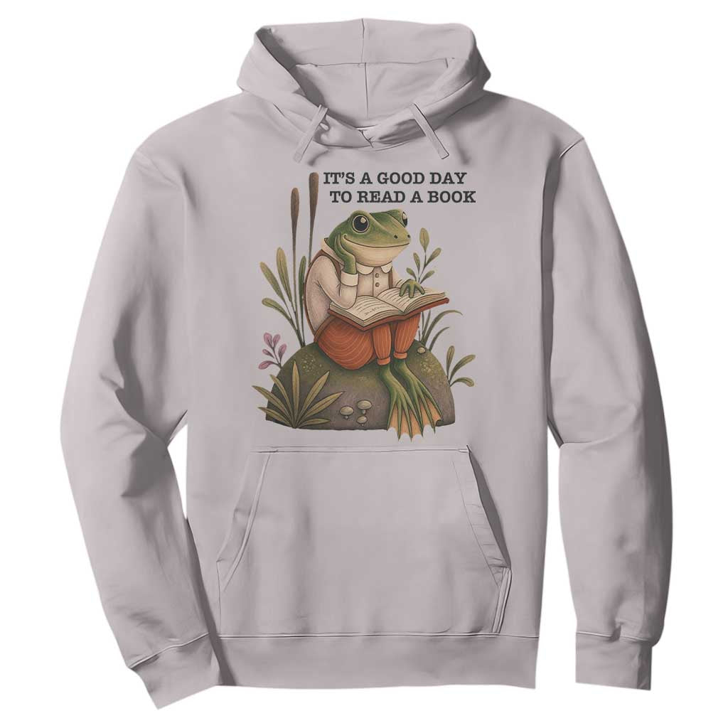 Frog Classic Books Hoodie It Is A Good Day To Read A Book TS14 Ice Gray Print Your Wear