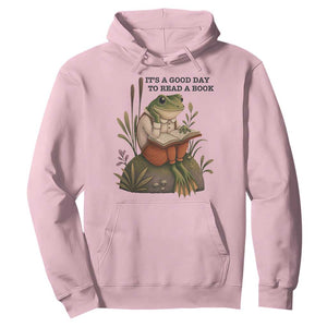 Frog Classic Books Hoodie It Is A Good Day To Read A Book TS14 Light Pink Print Your Wear