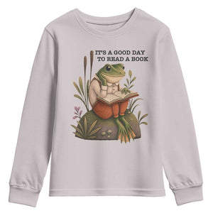 Frog Classic Books Youth Sweatshirt It Is A Good Day To Read A Book TS14 Ice Gray Print Your Wear