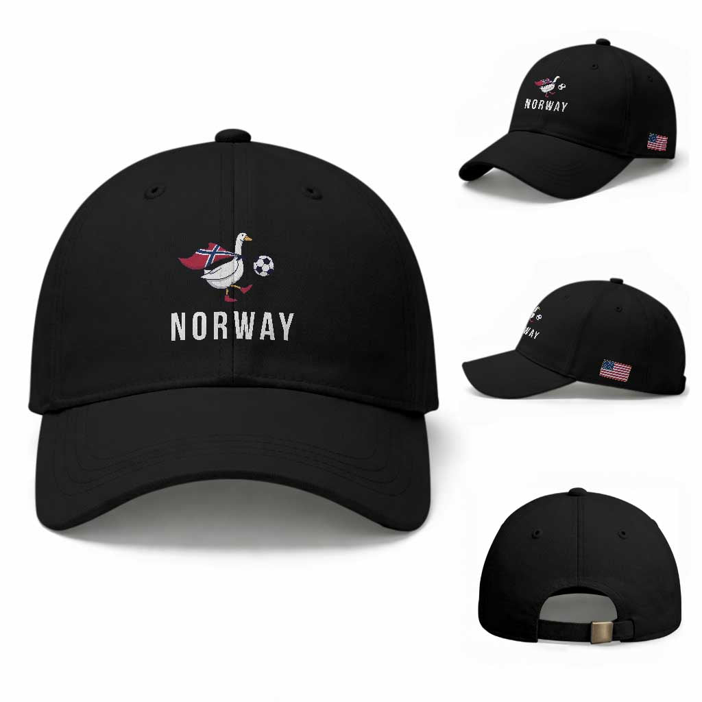 Norway Football Baseball Cap Silly Goose Soccer Fan Support TS14 Baseball Cap Universal Fit Black Print Your Wear