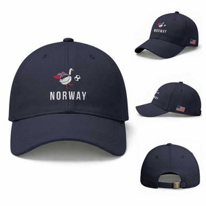 Norway Football Baseball Cap Silly Goose Soccer Fan Support TS14 Baseball Cap Universal Fit Navy Print Your Wear