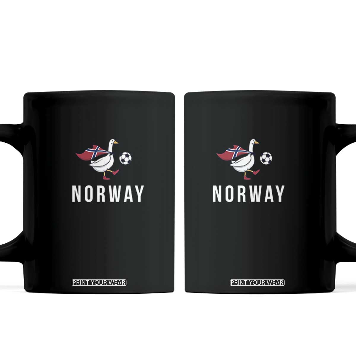 Norway Football Coffee Mug Silly Goose Soccer Fan Support TS14 Black Print Your Wear