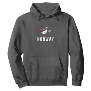 Norway Football Hoodie Silly Goose Soccer Fan Support TS14 Dark Heather Print Your Wear