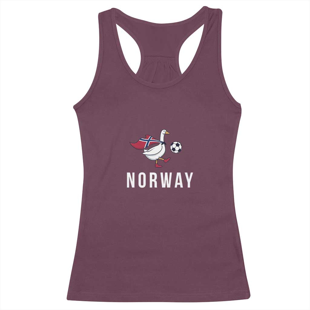 Norway Football Racerback Tank Top Silly Goose Soccer Fan Support TS14 Maroon Print Your Wear