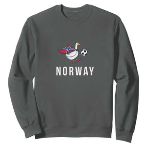 Norway Football Sweatshirt Silly Goose Soccer Fan Support TS14 Dark Heather Print Your Wear