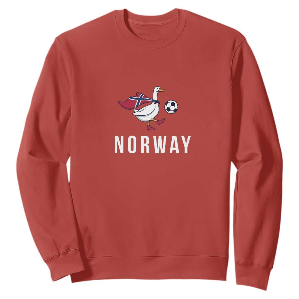 Norway Football Sweatshirt Silly Goose Soccer Fan Support TS14 Red Print Your Wear