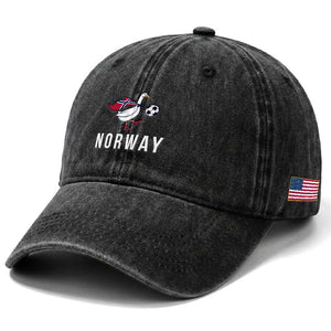 Norway Football Washed Cotton Baseball Cap Silly Goose Soccer Fan Support TS14 Print Your Wear
