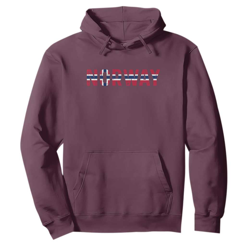 Norge Norway Norwegian Flag Hoodie TS14 Maroon Print Your Wear