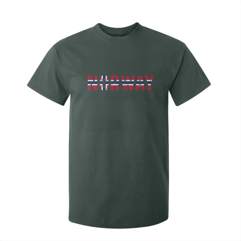 Norge Norway Norwegian Flag T Shirt For Kid TS14 Dark Forest Green Print Your Wear