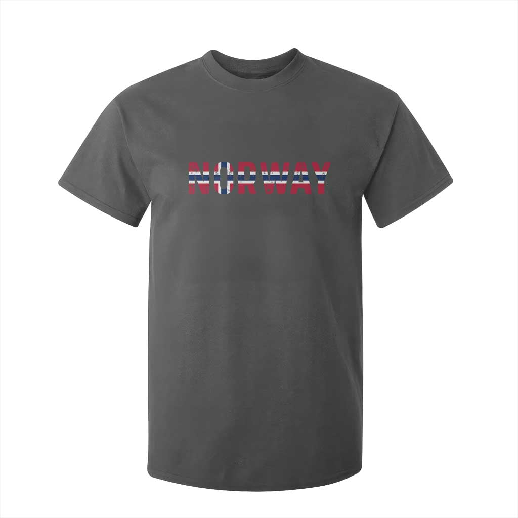 Norge Norway Norwegian Flag T Shirt For Kid TS14 Dark Heather Print Your Wear
