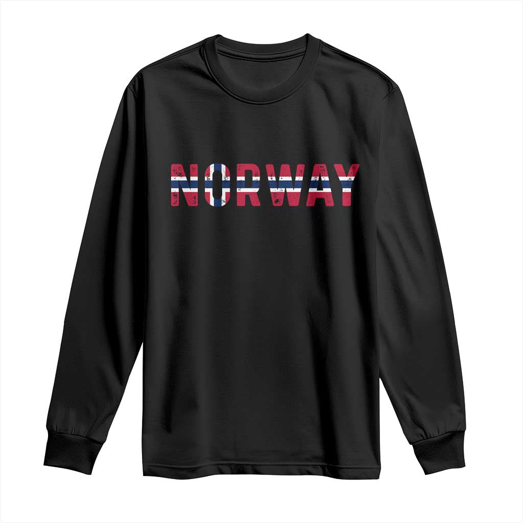 Norge Norway Norwegian Flag Long Sleeve Shirt TS14 Black Print Your Wear