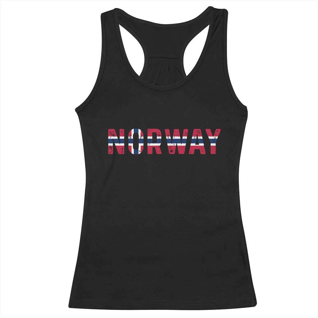 Norge Norway Norwegian Flag Racerback Tank Top TS14 Black Print Your Wear