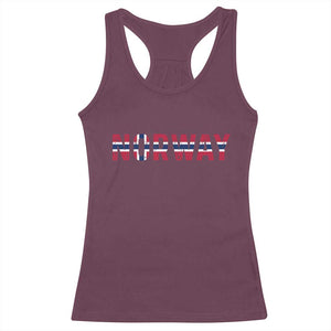 Norge Norway Norwegian Flag Racerback Tank Top TS14 Maroon Print Your Wear