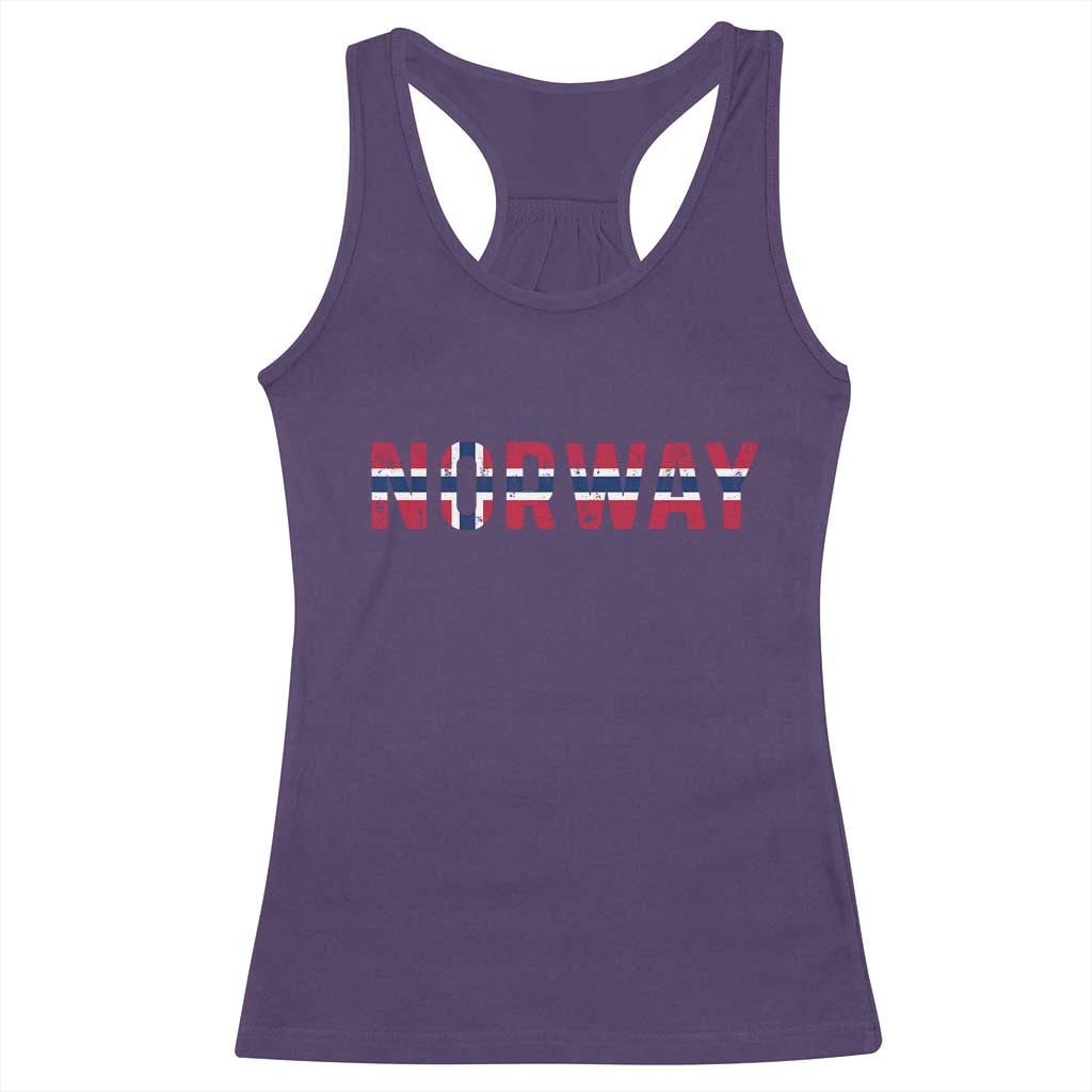 Norge Norway Norwegian Flag Racerback Tank Top TS14 Purple Print Your Wear