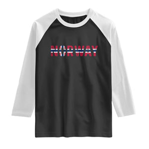 Norge Norway Norwegian Flag Raglan Shirt TS14 Black White Print Your Wear