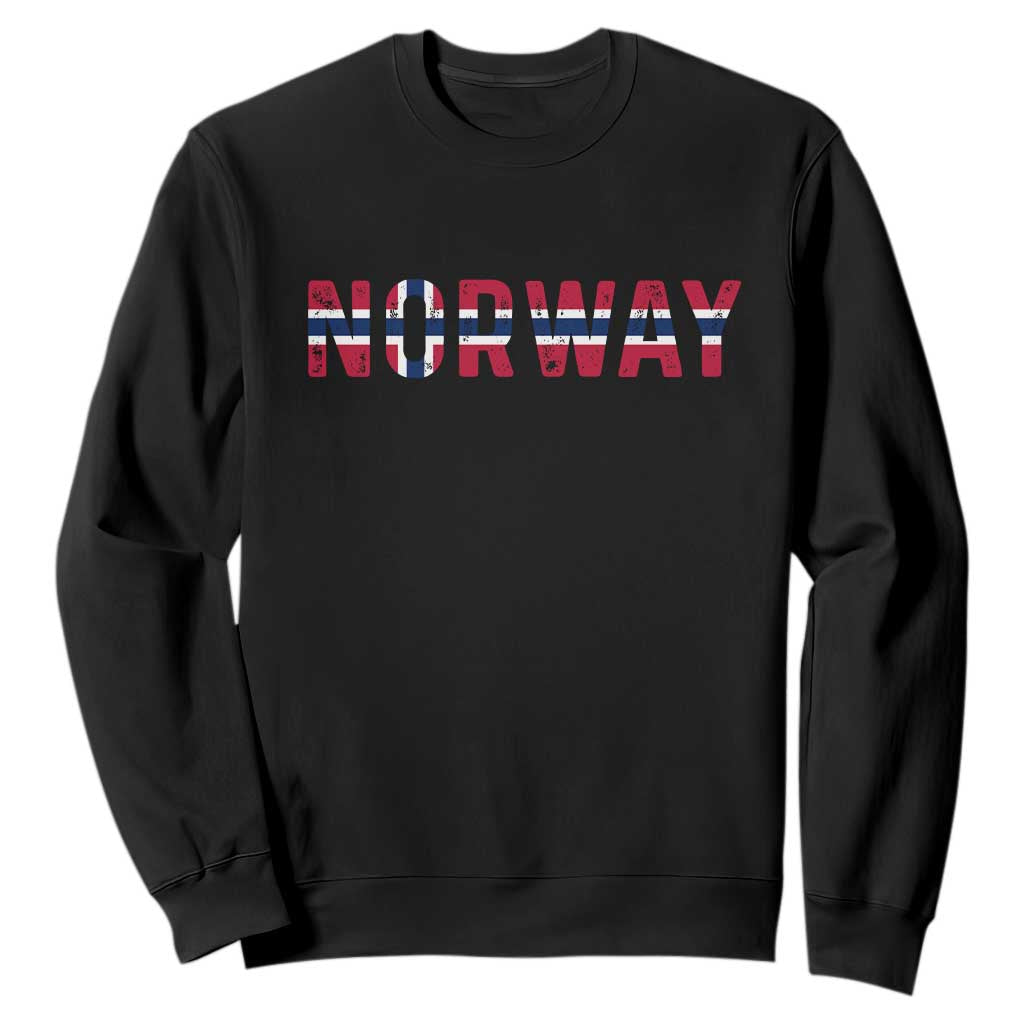 Norge Norway Norwegian Flag Sweatshirt TS14 Black Print Your Wear