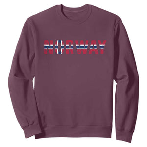 Norge Norway Norwegian Flag Sweatshirt TS14 Maroon Print Your Wear