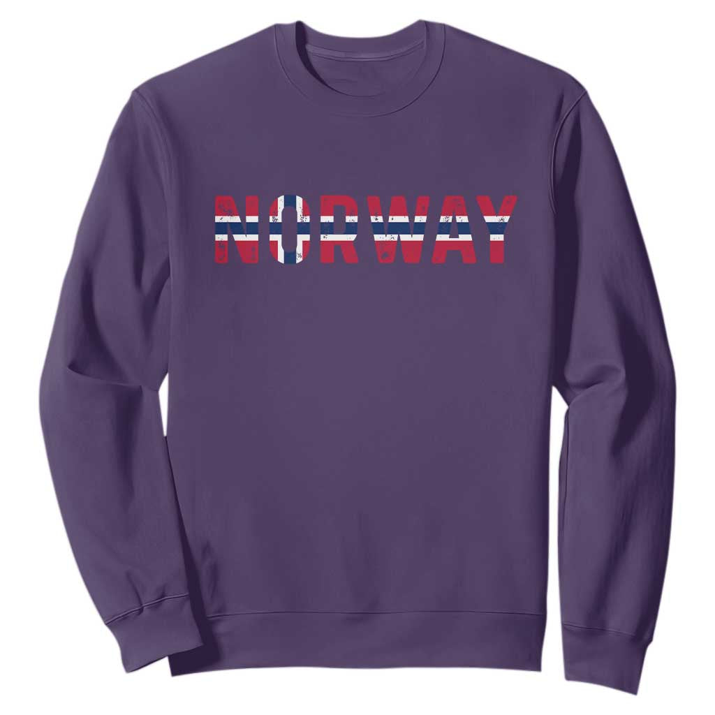 Norge Norway Norwegian Flag Sweatshirt TS14 Purple Print Your Wear
