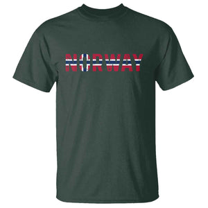 Norge Norway Norwegian Flag T Shirt TS14 Dark Forest Green Print Your Wear