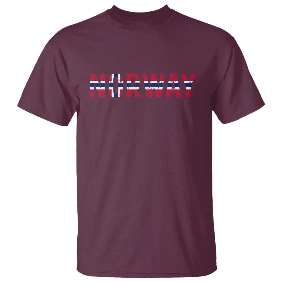 Norge Norway Norwegian Flag T Shirt TS14 Maroon Print Your Wear