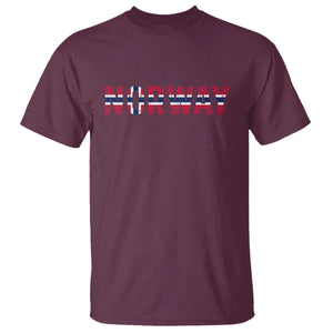 Norge Norway Norwegian Flag T Shirt TS14 Maroon Print Your Wear