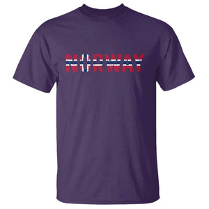 Norge Norway Norwegian Flag T Shirt TS14 Purple Print Your Wear