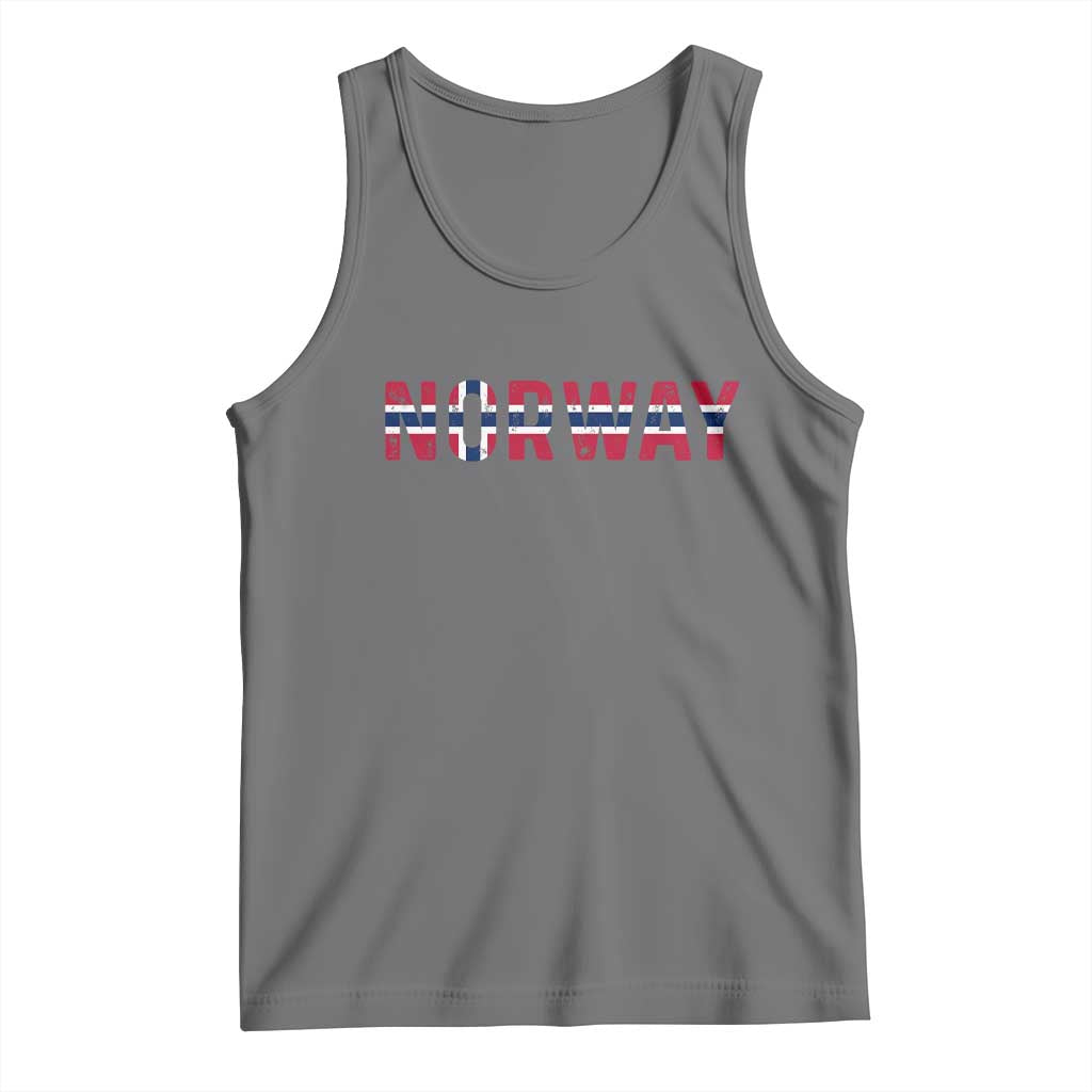 Norge Norway Norwegian Flag Tank Top TS14 Black Heather Print Your Wear