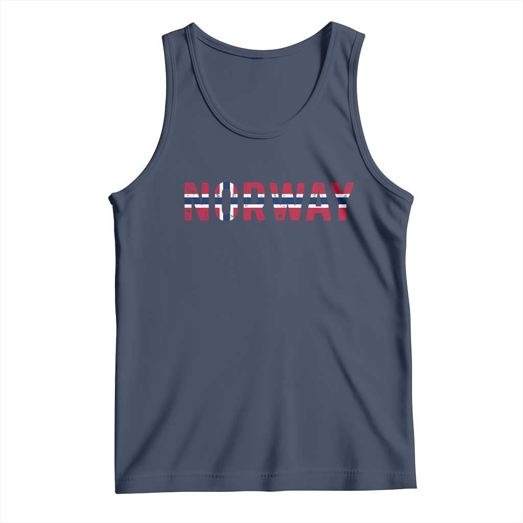 Norge Norway Norwegian Flag Tank Top TS14 Navy Print Your Wear