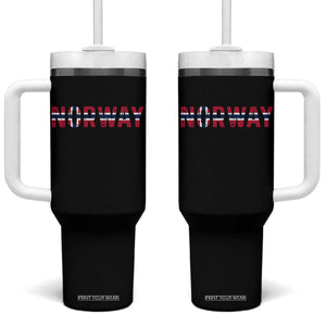 Norge Norway Norwegian Flag Tumbler With Handle TS14 One Size: 40 oz Black Print Your Wear