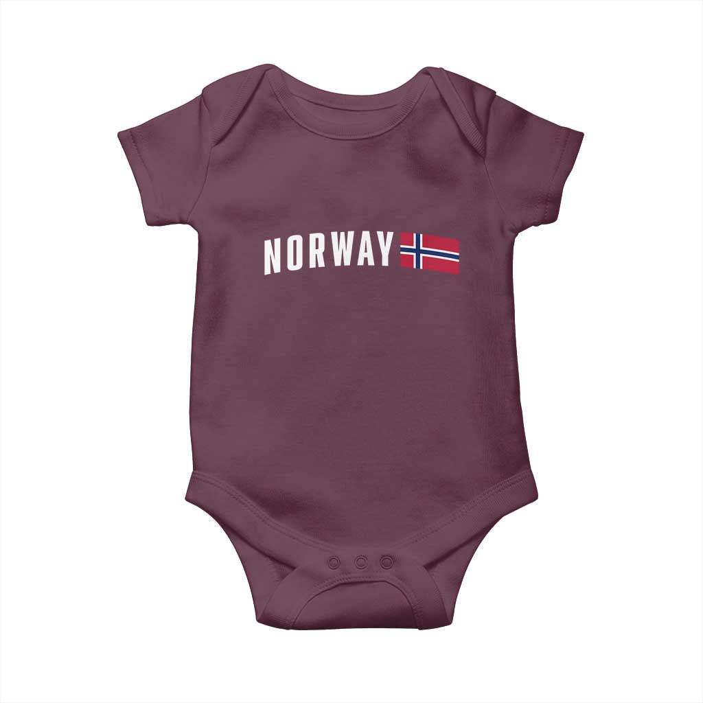 Norwegian Pride Flag Norway Great Gift Baby Onesie TS14 Maroon Print Your Wear