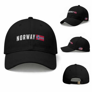 Norwegian Pride Flag Norway Great Gift Baseball Cap TS14 Baseball Cap Universal Fit Black Print Your Wear