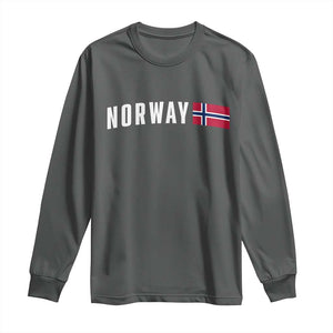 Norwegian Pride Flag Norway Great Gift Long Sleeve Shirt TS14 Dark Heather Print Your Wear