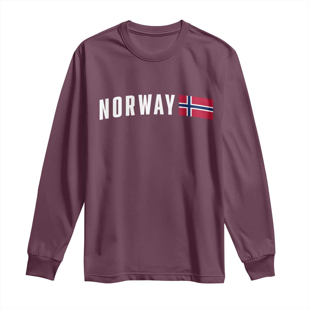 Norwegian Pride Flag Norway Great Gift Long Sleeve Shirt TS14 Maroon Print Your Wear