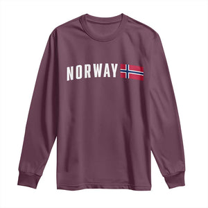 Norwegian Pride Flag Norway Great Gift Long Sleeve Shirt TS14 Maroon Print Your Wear