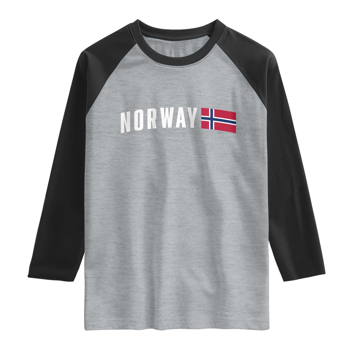 Norwegian Pride Flag Norway Great Gift Raglan Shirt TS14 Heather Gray Black Print Your Wear