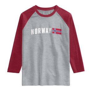 Norwegian Pride Flag Norway Great Gift Raglan Shirt TS14 Heather Gray Heather Red Print Your Wear