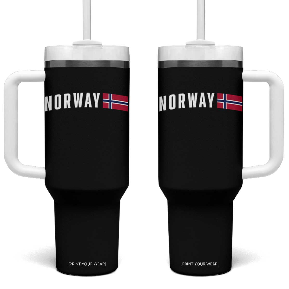 Norwegian Pride Flag Norway Great Gift Tumbler With Handle TS14 One Size: 40 oz Black Print Your Wear