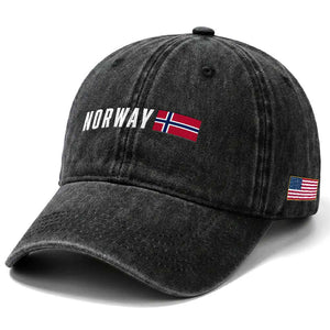 Norwegian Pride Flag Norway Great Gift Washed Cotton Baseball Cap TS14 Print Your Wear