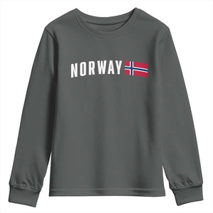 Norwegian Pride Flag Norway Great Gift Youth Sweatshirt TS14 Dark Heather Print Your Wear
