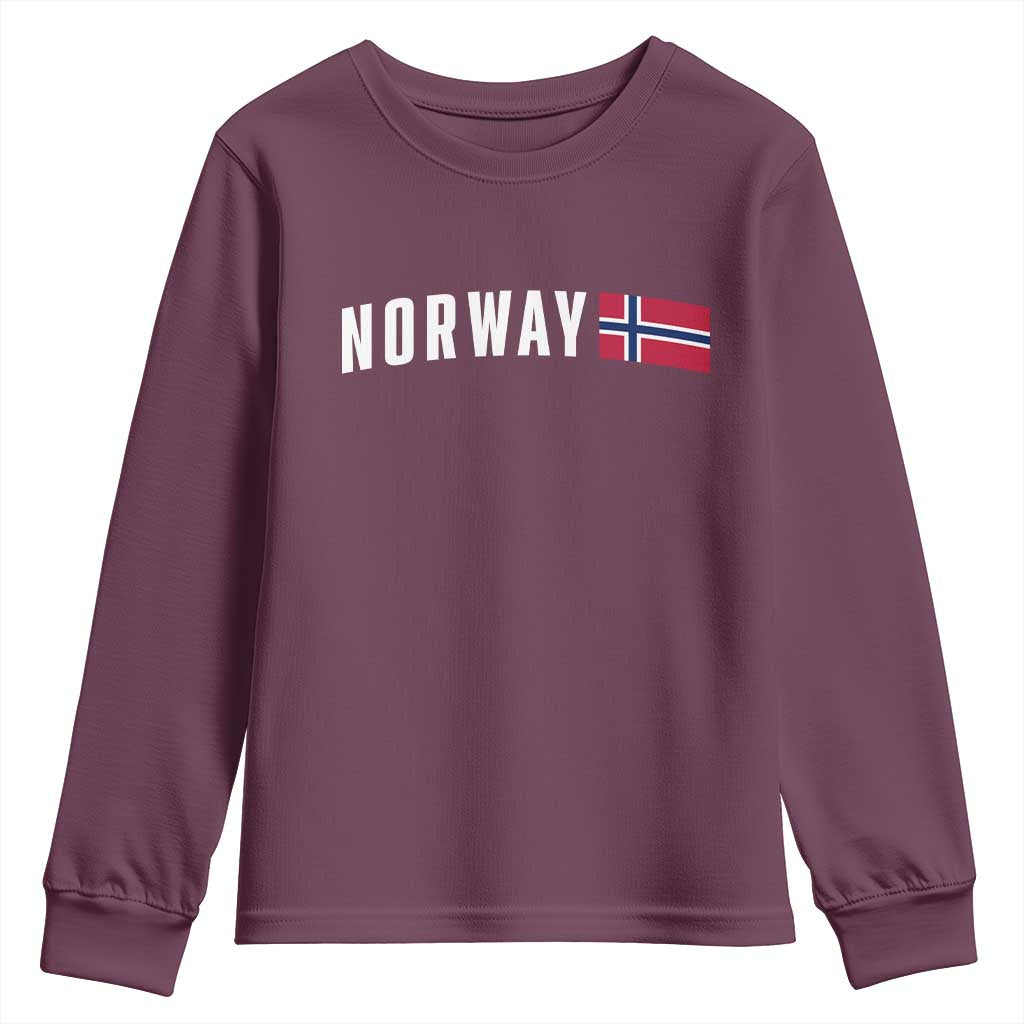 Norwegian Pride Flag Norway Great Gift Youth Sweatshirt TS14 Maroon Print Your Wear