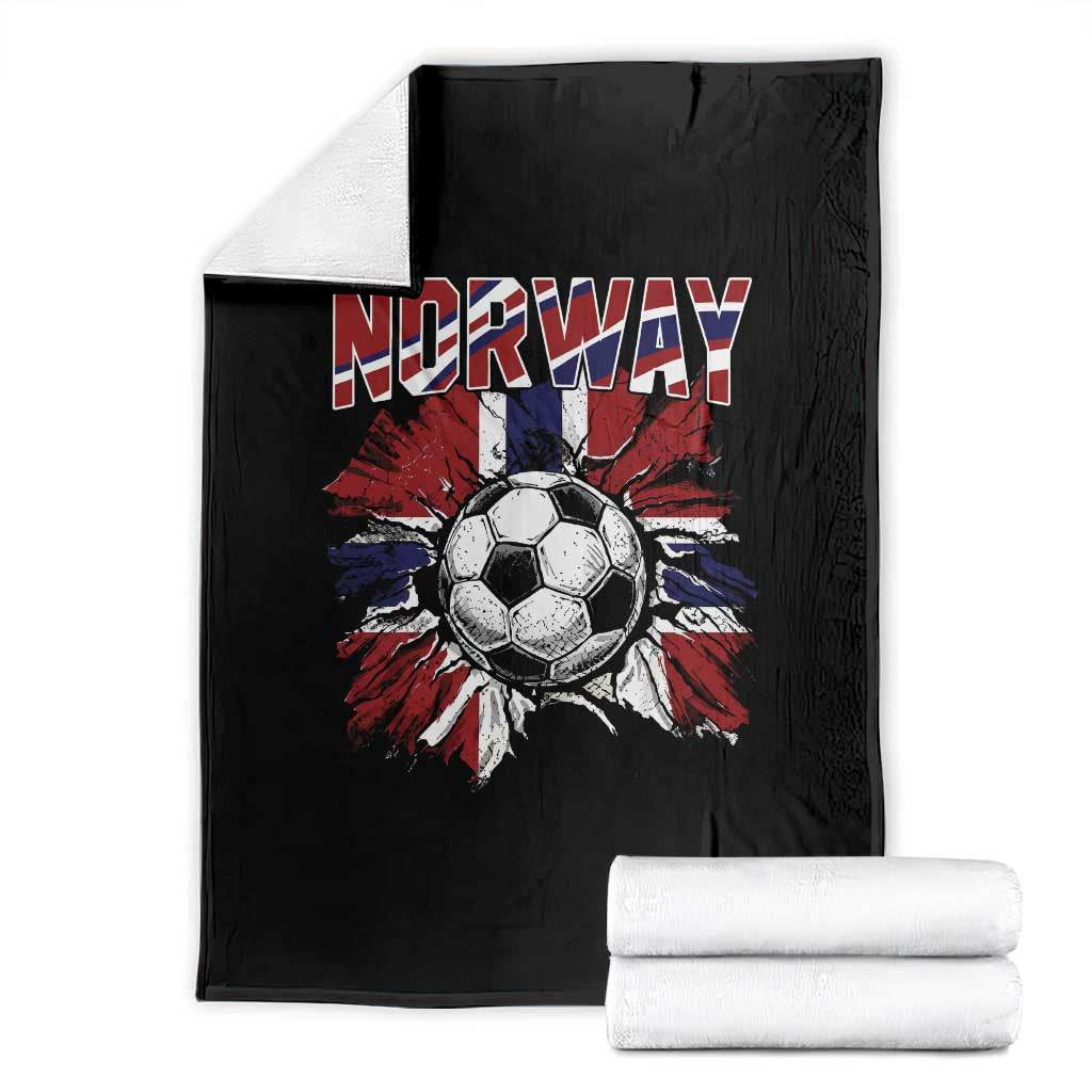 Norway Soccer Fan Throw Blanket Norwegian Football Supporter Fan Gift TS14 Black Print Your Wear