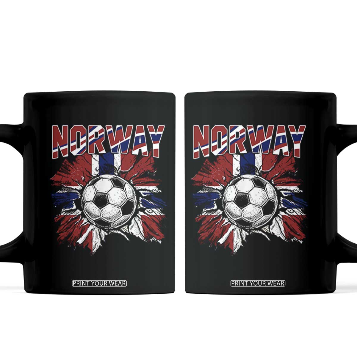 Norway Soccer Fan Coffee Mug Norwegian Football Supporter Fan Gift TS14 Black Print Your Wear