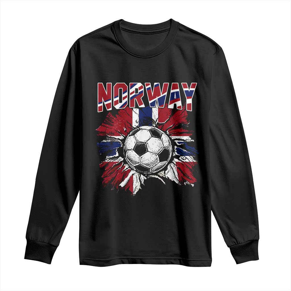 Norway Soccer Fan Long Sleeve Shirt Norwegian Football Supporter Fan Gift TS14 Black Print Your Wear