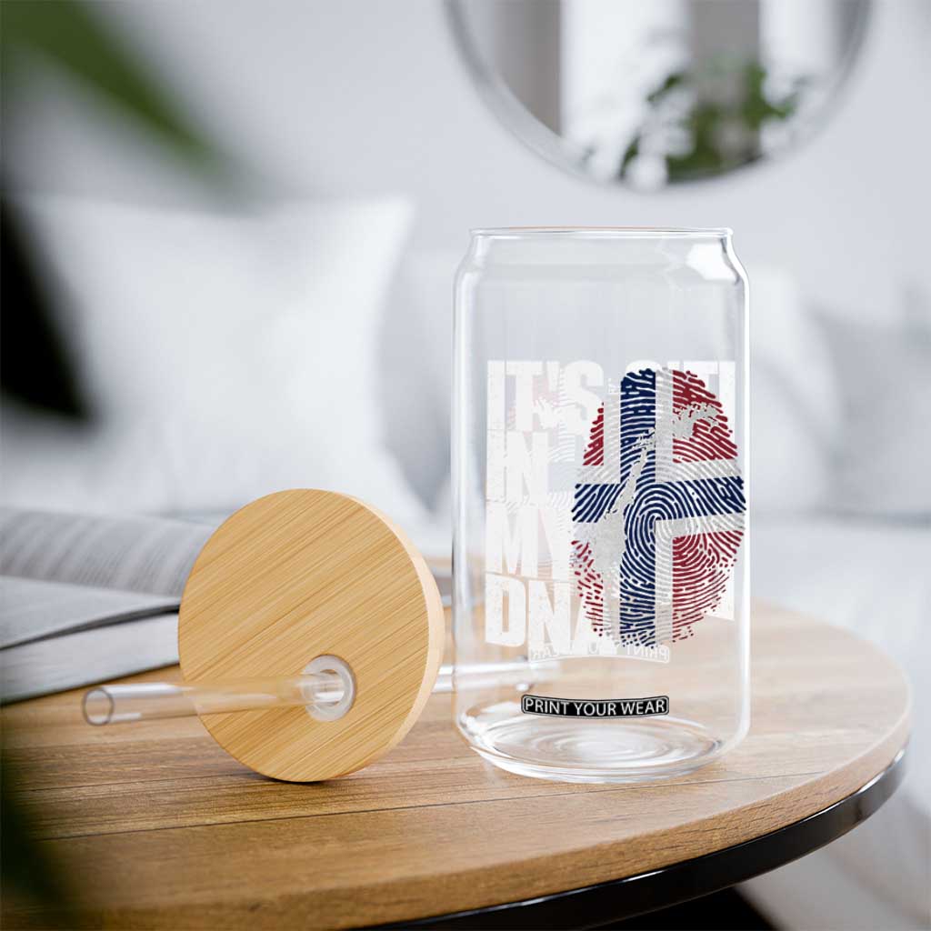 It's in My DNA Glass Can Norwegian Norway Map Flag Pride TS14 Print Your Wear