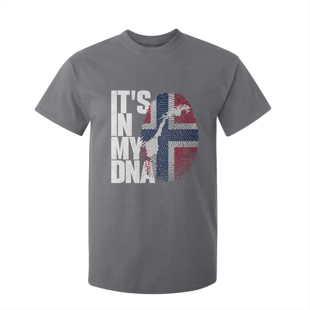 It's in My DNA T Shirt For Kid Norwegian Norway Map Flag Pride TS14 Charcoal Print Your Wear
